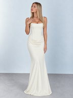 Athenea | Vestido Largo con Falda Drapeada